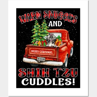 Warm Snuggles And Shih Tzu Cuddles Truck Tree Christmas Gift Posters and Art